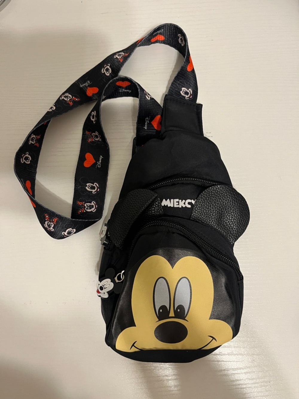 Mickey Mouse Black Sling Bag for Men - Character Crossbody
